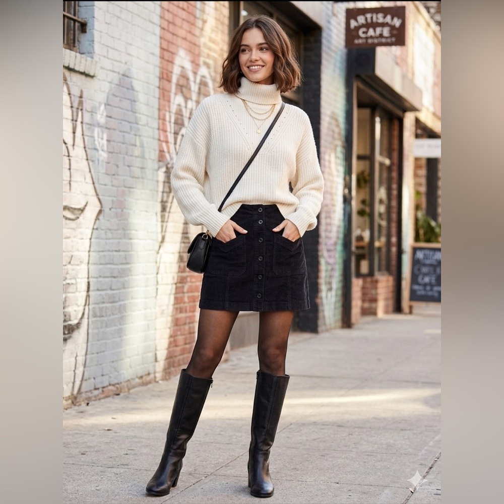Free People Dark corduroy Mini Skirt size 2